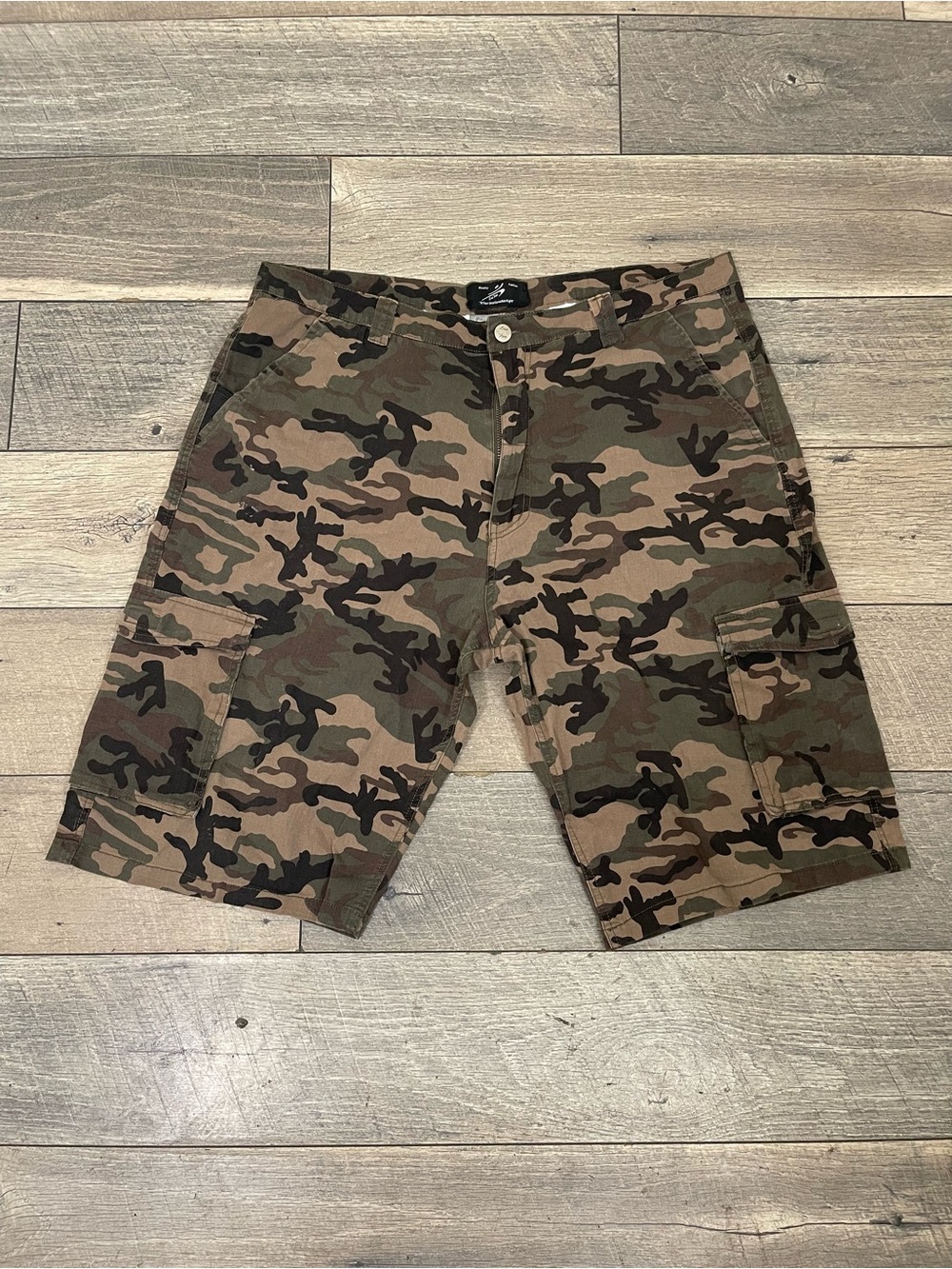 Men's Camo Cargo Shorts - Classic Woodland Camo